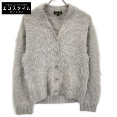 DRAWER　ドゥロワー　6515-299-0414 グレー カシミヤ ファーカーディガン　1のサムネイル