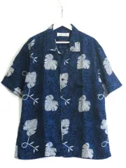 【233653】24SS REMI RELIEF レミレリーフ  ×ビームスプラス 別注 ボタニカル柄 インディゴ染　アロハシャツ メンズ  ・M ネイビーのサムネイル