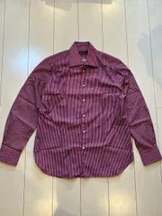 【233424】CORNELIANI コルネリアーニ  カジュアルシャツ　ワイシャツ　長袖　コットン100％　ストライプ柄　イタリア製　16/41　C メンズ  ・ レッドのサムネイル