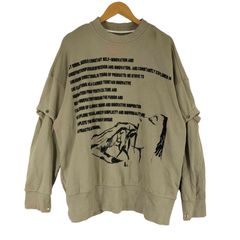 ユーズドフルギ USED古着 {{SMFK}} 2WAY レタリング グラフィックプリント モックネック スウェット メンズ JPN：L