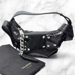 ZADIG&VOLTAIRE ザディグエヴォルテール LE CECILIA XS PATCHWORK STUDS BAG ル セシリア パッチワーク スタッズバッグ レザー スエード 2way ショルダーバッグ ブラック シルバー金具 Y2Kデザインのサムネイル