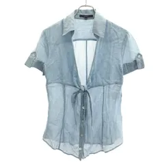 GUCCI グッチ 2006SS ショートスリーブ オープンネックブラウス シャツ 155207 ZN020 ブルー 40のサムネイル
