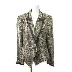 ザラウーマン ZARA WOMAN テーラードジャケット スネーク柄 絹 シルク XL ベージュ 黒 ブラック 上着 長袖 タグ付き /YU ■GY70のサムネイル