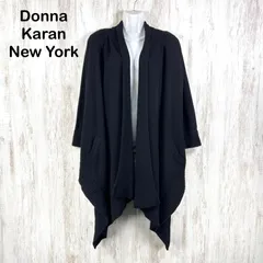 Donna Karan New York ダナキャランニューヨーク ドレープ ウールニット 変形カーディガン ブラックのサムネイル