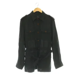 ランバン LANVIN コレクション COLLECTION リネン ミリタリージャケット ステンカラー ベルト付き 50 ネイビー /CX ■OSのサムネイル