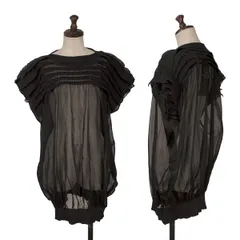 ジュンヤワタナベ コムデギャルソンJUNYA WATANABE COMME des GARCONS エステルナイロンデコルテティアードニット 黒Sのサムネイル
