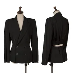 ジャンポールゴルチエ ファムJean Paul GAULTIER FEMME ウールレーヨンバックギャザーオープンジャケット 黒40のサムネイル