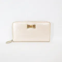 セシルマクビー CECIL McBEE 財布 長財布 型押し リボン 金具 ピンクのサムネイル