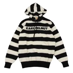 カールヘルムKarl Helmut ロゴボーダーニットパーカー 黒オフM位のサムネイル