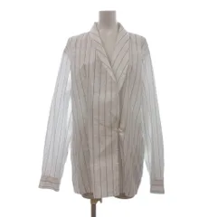 ドリスヴァンノッテン DRIES VAN NOTEN シャツジャケット 長袖 薄手 1B コットン ストライプ 白 ホワイト Mのサムネイル