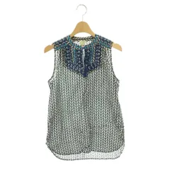 ジェイクルー J.CREW 刺繍ノースリーブブラウス 総柄 00 ネイビー ホワイト /HK ■OSのサムネイル