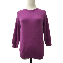 マークバイマークジェイコブス MARC by MARC JACOBS セーター ニット プルオーバー クルーネック ドット ナイロン 七分袖 XS 紫 パープルのサムネイル