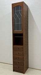 三越家具 Brugge ブルージュ オーク材 キャビネット ステンドグラス