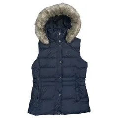 TOMMY HILFIGER(トミーヒルフィガー) Hooded eco-fur down vest フーデッド エコファー ダウン ベスト L ネイビーのサムネイル