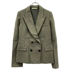 BALENCIAGA バレンシアガ ダブルブレスト モールスキンテーラードジャケット 328250 TGF14 カーキ 36のサムネイル