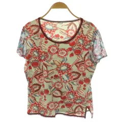 ヒロココシノ HIROKO KOSHINO 花柄カットソー Tシャツ 11 マルチカラー ライトブルー ピンク /SS ■OS ■MAのサムネイル