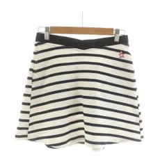 マンシングウェア MUNSINGWEAR スカート ミニ フレア 紺 ネイビー 白 ホワイト ボーダー柄 /RRのサムネイル