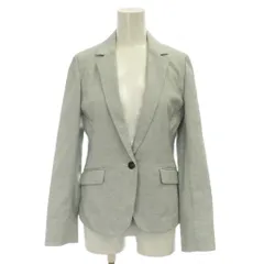 グリーンレーベルリラクシング ユナイテッドアローズ green label relaxing テーラードジャケット 麻 36 グレー 無地 シングルブレスト 長袖 /JP 9のサムネイル