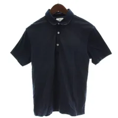 ランバンオンブルー LANVIN en Bleu ポロシャツ 46 紺 ネイビー 無地 半袖 襟付き /GG26 ■MAのサムネイル