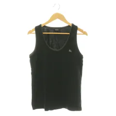 バーバリーブラックレーベル BURBERRY BLACK LABEL レイヤーデザインタンクトップ Uネック バイカラー 2 黒 ブラック チャコール /CX ■OSのサムネイル