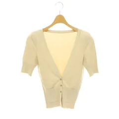フォクシーニューヨーク FOXEY NEW YORK 半袖カーディガン Vネック 38 ライトベージュ 29466 /DO ■OSのサムネイル