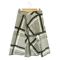 エムエスジーエム MSGM 総柄ミディ丈スカート フレア コットン 40 ブラック ホワイト /MY ■OSのサムネイル