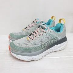ホカオネオネ HOKA ONE ONE W BONDI 6 ボンダイ スニーカー ランニング シューズ 1019270 23.5cm グレー ブルー 箱付きのサムネイル