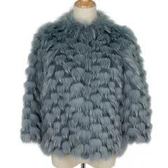 ロエベ LOEWE ショートコート アウター 8分袖 ミンク ブルーグレー レディース 【中古】のサムネイル