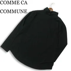 【新品 未使用】 COMME CA COMMUNE コムサ コミューン シルキースムース 長袖 タートルネック Tシャツ Sz.L メンズ 黒のサムネイル