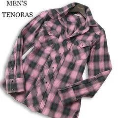 MEN'S TENORAS メンズティノラス 長袖 チェック柄★ スリム ウエスタン ネル シャツ 日本製 Sz.M メンズのサムネイル