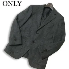 ONLY オンリー 秋冬 背抜き★ ウール ツイード テーラード ジャケット Sz.36 メンズ 灰 グレーのサムネイル