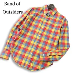 USA製★ Band of Outsiders バンドオブアウトサイダーズ 秋冬★ 長袖 ボタンダウン チェック ネル シャツ Sz.0 メンズのサムネイル