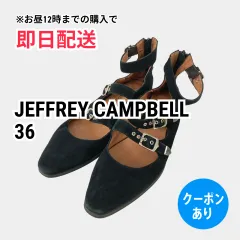 JEFFREY CAMPBELL ジェフリーキャンベル パンプス 36 ブラック スエード 無地 ポインテッドトゥ 太ヒール ストラップあり レディースのサムネイル