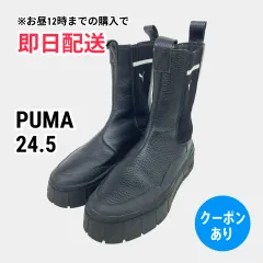 PUMA プーマ ブーツ 24.5 ブラック ワンポイント ブランドロゴ ラウンドトゥ ミドル サイドゴア 紐なし 厚底 Uチップ・Vチップ レディースのサムネイル