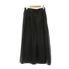 コムサ COMME CA 25SS 高密度タフタ スカート フレア ロング 9 黒 ブラック /HS ■OSのサムネイル