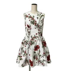 アレキサンダーマックイーン ALEXANDER MCQUEEN フローラル プリント ドレス ワンピース ひざ丈 40 ホワイト ■GY06 570428QMD05のサムネイル