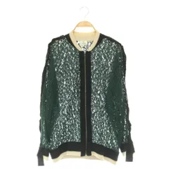 ランバンオンブルー LANVIN en Bleu ジップアップ レースブルゾン ジャケット シアー 38 緑 グリーン /HS ■OSのサムネイル