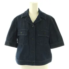 セオリー Theory 24AW DRAPE DENIM SS BOXY PATCH JK デニムジャケット 半袖 S ネイビー /HK ■OSのサムネイル