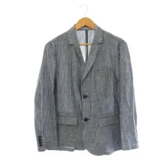 アニエスベーオム Agnes b. homme ストライプジャケット テーラードジャケット 2B コットン 薄手 48 青 ブルー /HS ■OSのサムネイル