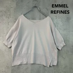 EMMEL REFINES エメルリファインズ ラベンダー グレー系 ニット サマーニット Vネック 半袖 五分袖 ドルマンスリーブ スリット 6618-119-1280 トップス カジュアル きれいめ ★ ■◆のサムネイル