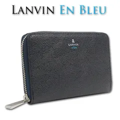 ランバンオンブルー 牛革 二つ折り財布 セミ長財布 ネビュラ 533604 メンズ ブラック 黒 LANVIN en Bleu ミドル財布 レザー 新品 正規品 定価19,800円のサムネイル