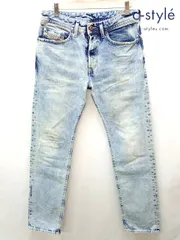 H191 [人気] DIESEL ディーゼル デニムパンツ 29 インディゴ BUSTER レギュラー スリムテーパード ユーズド加工 | ★のサムネイル