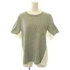 サカイ sacai SCW-022 異素材ドッキング ポケットカットソー Tシャツ 半袖 コットン 3 グレー 白 ホワイト /NR ■OSのサムネイル