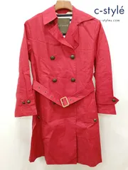 H250 [人気] MACKINTOSH マッキントッシュ ダブルトレンチコート 34 レッド ベルテッド リネン100％ NO.YB レディース | ★のサムネイル