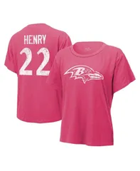 マジェスティック レディース トップス Tシャツ Majestic Womens Derrick Henry Pink Baltimore Ravens Name Number TShirt Pinkのサムネイル