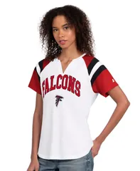 スターター レディース トップス Tシャツ Starter Womens White Atlanta Falcons Game Onotch Neck TShirt White Red ホワイトのサムネイル