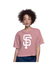 スターター レディース トップス Tシャツ クロップド Starter Womens Pink San Francisco Giants Play the Ball Boxy Cropped TShiのサムネイル