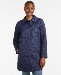 ランズエンド レディース アウター コート キルティング Lands End Womens Bow Quilted Insulated Coat Deep sea navy ネイビーのサムネイル