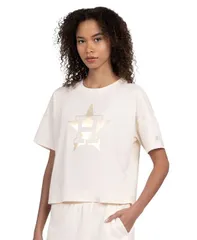 スターター レディース トップス Tシャツ クロップド Starter Womens Cream Houston Astros Pastels Boxy Cropped TShirt Cream クリのサムネイル