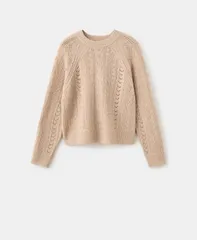 マンゴ レディース アウター ニット・セーター MANGO Womens Openworknit Sweater Medium Brown ブラウンのサムネイル